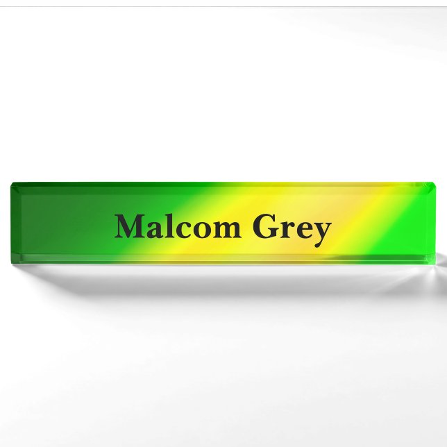 Green Yellow ombre moonlight Double Stripe  Nameplate (Front)
