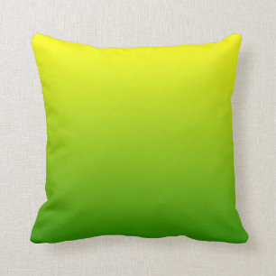 Green Yellow Ombre Throw Pillow