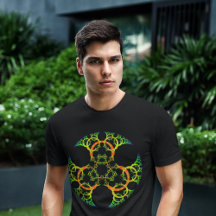 Green Yellow Orange Circles Fractal T Shirt