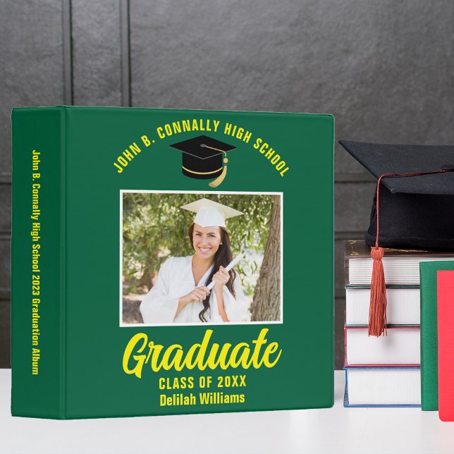 Green Yellow Personalized Graduation Photo Album Binder (Creator Uploaded)