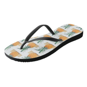 Green Yellow Pineapple Yummy Flip Flops