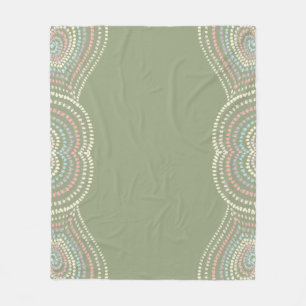  green yellow pink blue  Concentric Hearts Rainbow Fleece Blanket
