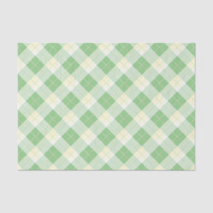 Green Yellow Plaid Diamond Pattern Tissue Paper