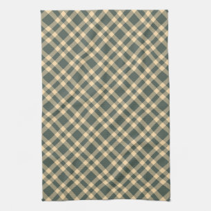 Green Yellow Plaid Pattern Kitchen Towel