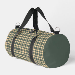 Green Yellow Plaid Pattern Small Duffle Bag