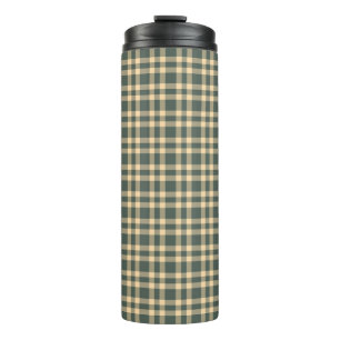 Green Yellow Plaid Pattern Thermal Tumbler