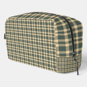 Green Yellow Plaid Pattern Toiletry Bag