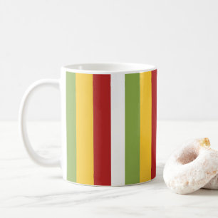Green Yellow Red Stripes Coffee Mug