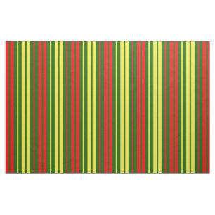 Green Yellow Red Vertical Stripes Design   Fabric