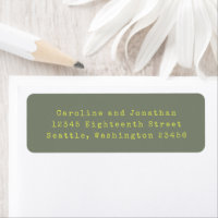 Green Yellow Retro Typewriter Font Return Address
