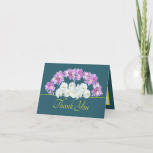 Green Yellow Roses Crocuses Garland Thank You Card