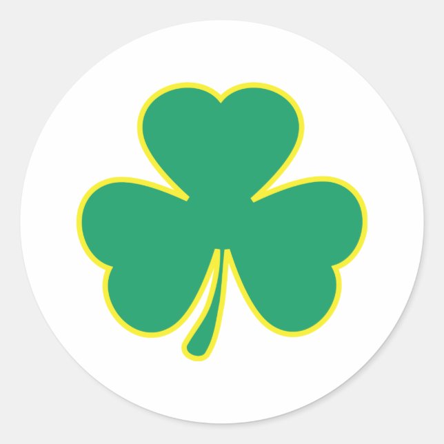 green yellow shamrock classic round sticker (Front)