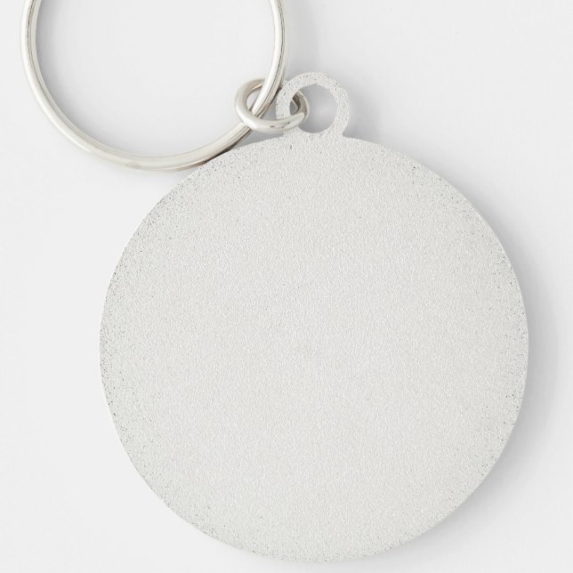 Green Yellow Spiral Paint Pour Design Keychain (Back)