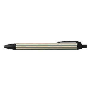 Green Yellow Stripes Pattern Black Ink Pen