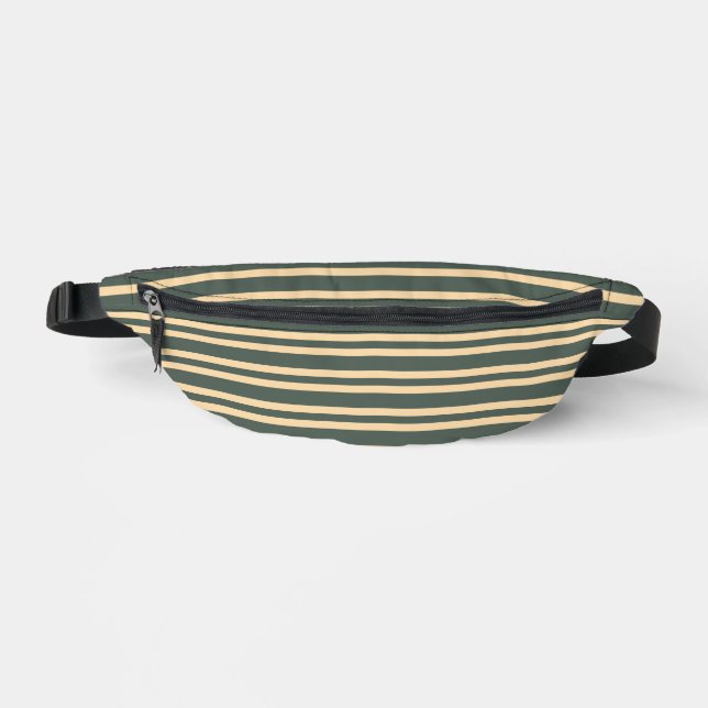 Green Yellow Stripes Pattern Fanny Pack (Front)