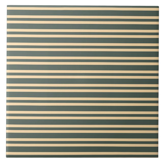 Green Yellow Stripes Pattern Tile (Front)