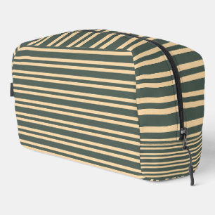 Green Yellow Stripes Pattern Toiletry Bag