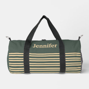 Green Yellow Stripes Personalize Pattern Small Duffle Bag