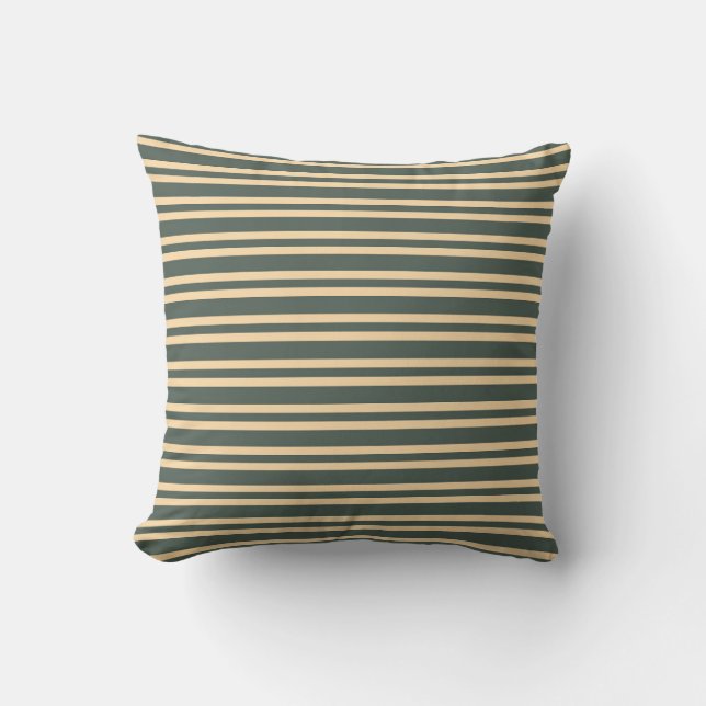 Green Yellow Stripes Seamless Pattern Throw Pillow (Front)