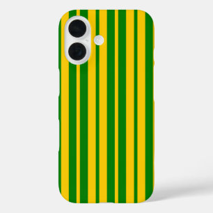 Green Yellow Stylish Stripes Pattern Design iPhone 16 Case