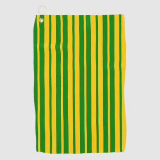 Green Yellow Stylish Stripes Pattern Design Golf Towel