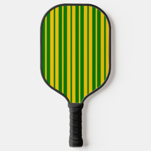 Green Yellow Stylish Stripes Pattern Design Pickleball Paddle