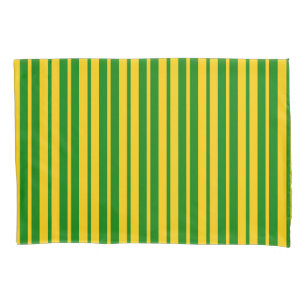 Green Yellow Stylish Stripes Pattern Design Pillowcase