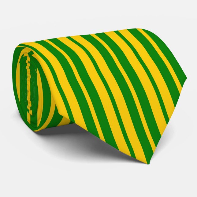 Green Yellow Stylish Stripes Pattern Design  Tie (Creator Uploaded)