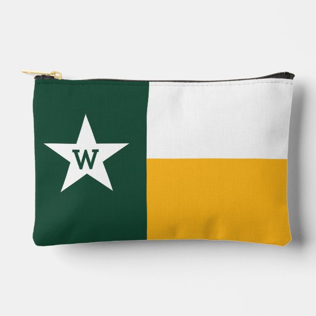 Green & Yellow Texas Flag Accessory Pouch (Front)