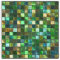 Green Yellow Tiled Square Pattern Mosaic Print