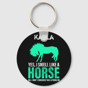 Green Yes I Smell Like A Horse Personalized  Keychain