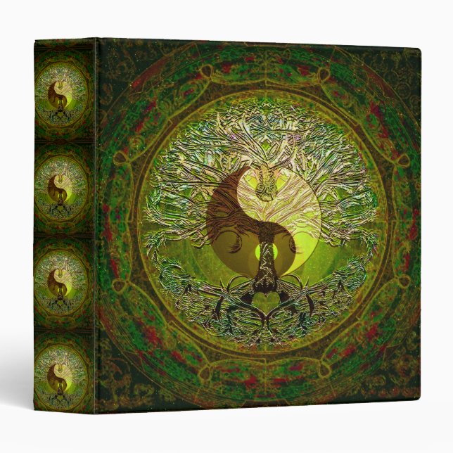 Green Yin Yang Mandala with Tree of Life Binder (Front/Spine)