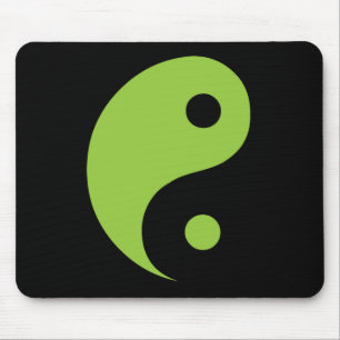 Green Yin Yang Taoist Symbol Mouse Pad