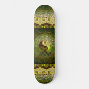 Green Yin Yang with Tree of Life Skateboard
