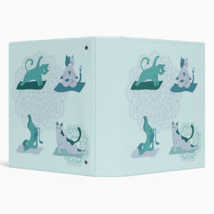 Green Yoga Cats Binder