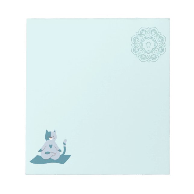 Green Yoga Cats Notepad (Front)