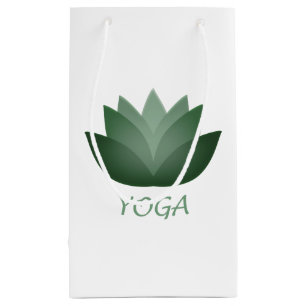 Green Yoga Lotus Flower Small Gift Bag