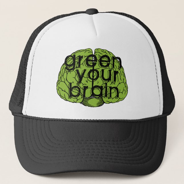 Green your brain trucker hat (Front)