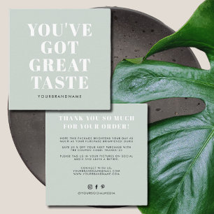 Green you've got great taste thank you square busi square business card