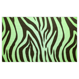 Green zebra animal print pattern fabric