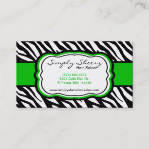 Green Zebra Imprimer Carte de visite de salon de c