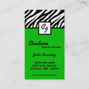 Green Zebra Imprimer Personnaliser le Carte de vis
