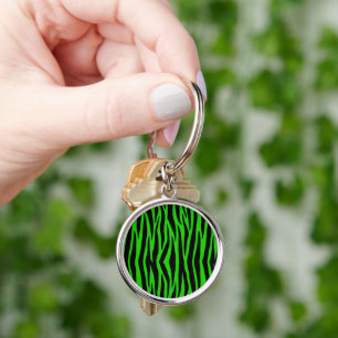 Green Zebra Keychain