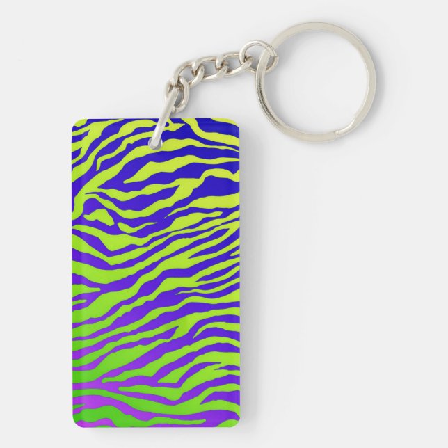 Green Zebra Keychain (Back)
