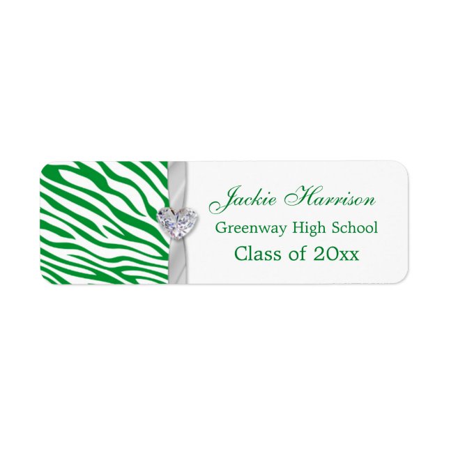 Green zebra pattern, ribbon Graduation label (Front)