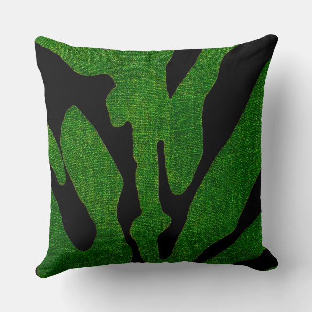 Green Zebra Pillow (Back)