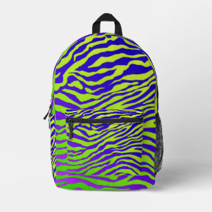 Green Zebra Printed Backpack
