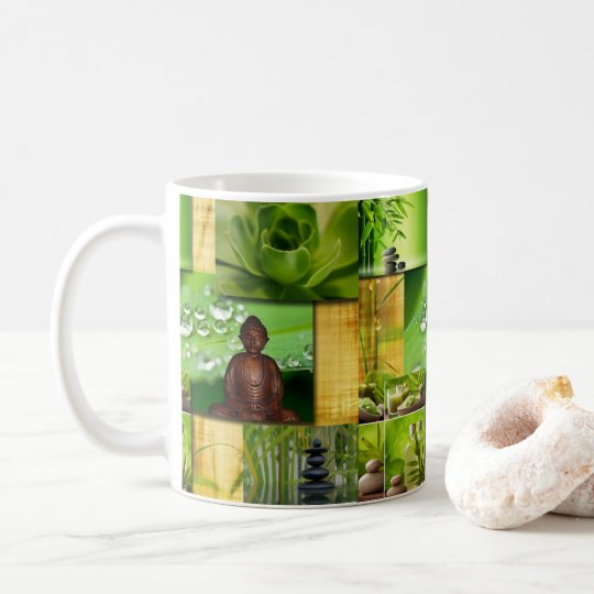Green Zen & Buddha Serenity Collage Coffee Mug
