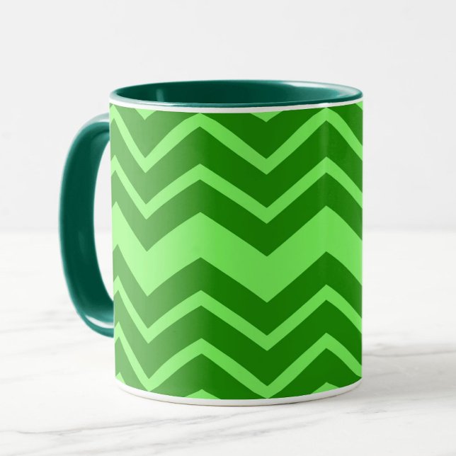 Green Zig Zag Chevron Pattern Design  Mug (Creator Uploaded)
