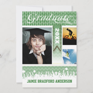 Green Zig Zag Senior 3 Photos Class of Announcement